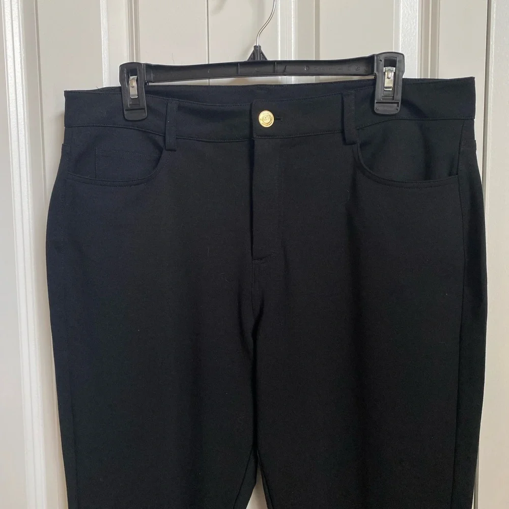 MICHAEL Michael Kors Black Pants with Gold Label Detail - Picture 2 of 7